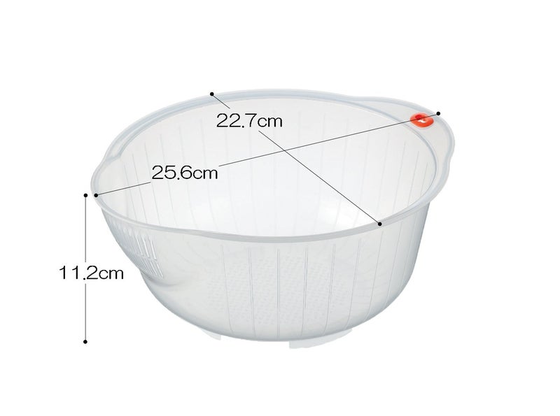 Inomata.0800 Japanese Vegetable Fruit Rice Acrylic Wash Bowl, 8-Inch, Clear - Image 3